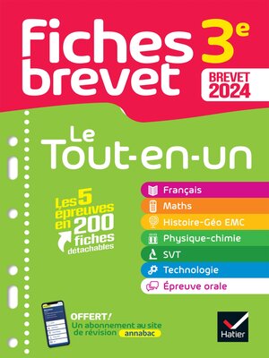 cover image of Fiches brevet Le tout-en-un du Brevet 2024